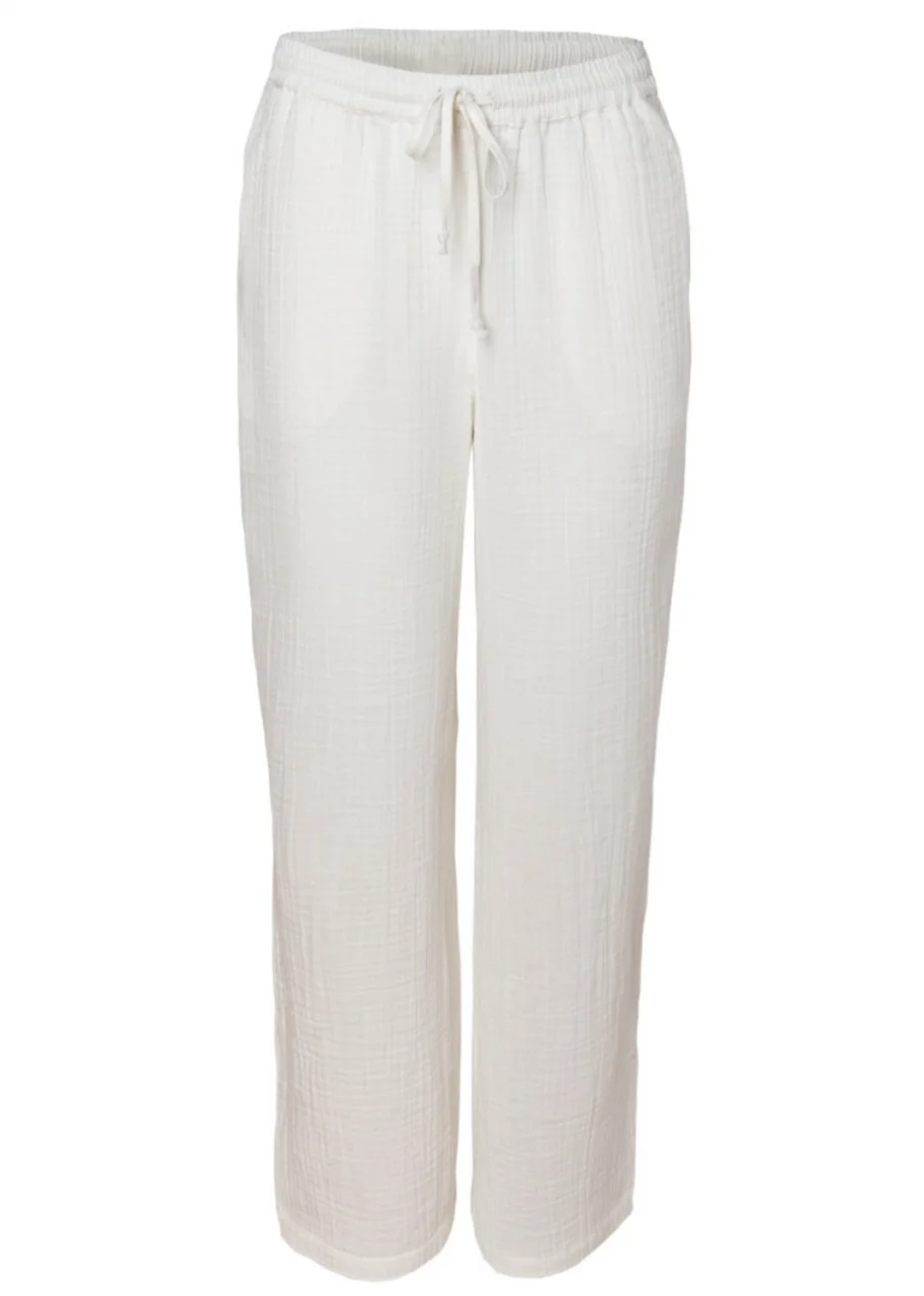 Pantaloni Mussola bianchi da donna in puro cotone biologico
